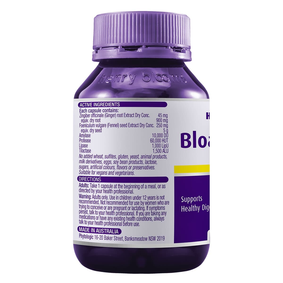 Thumbnail Henry Blooms HerbGut + Bloat Away 60 Capsules