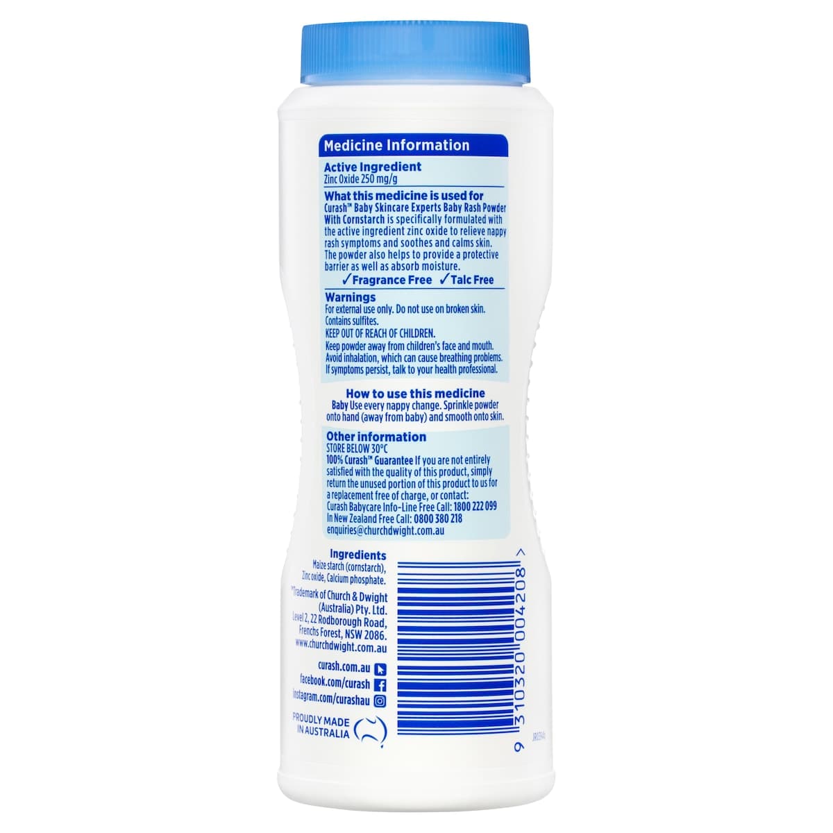 Thumbnail Curash Baby Rash Powder With Cornstarch 100g