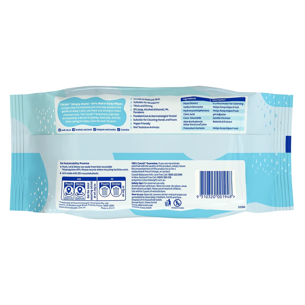 Thumbnail Curash Baby Simply Water 80 Baby Wipes