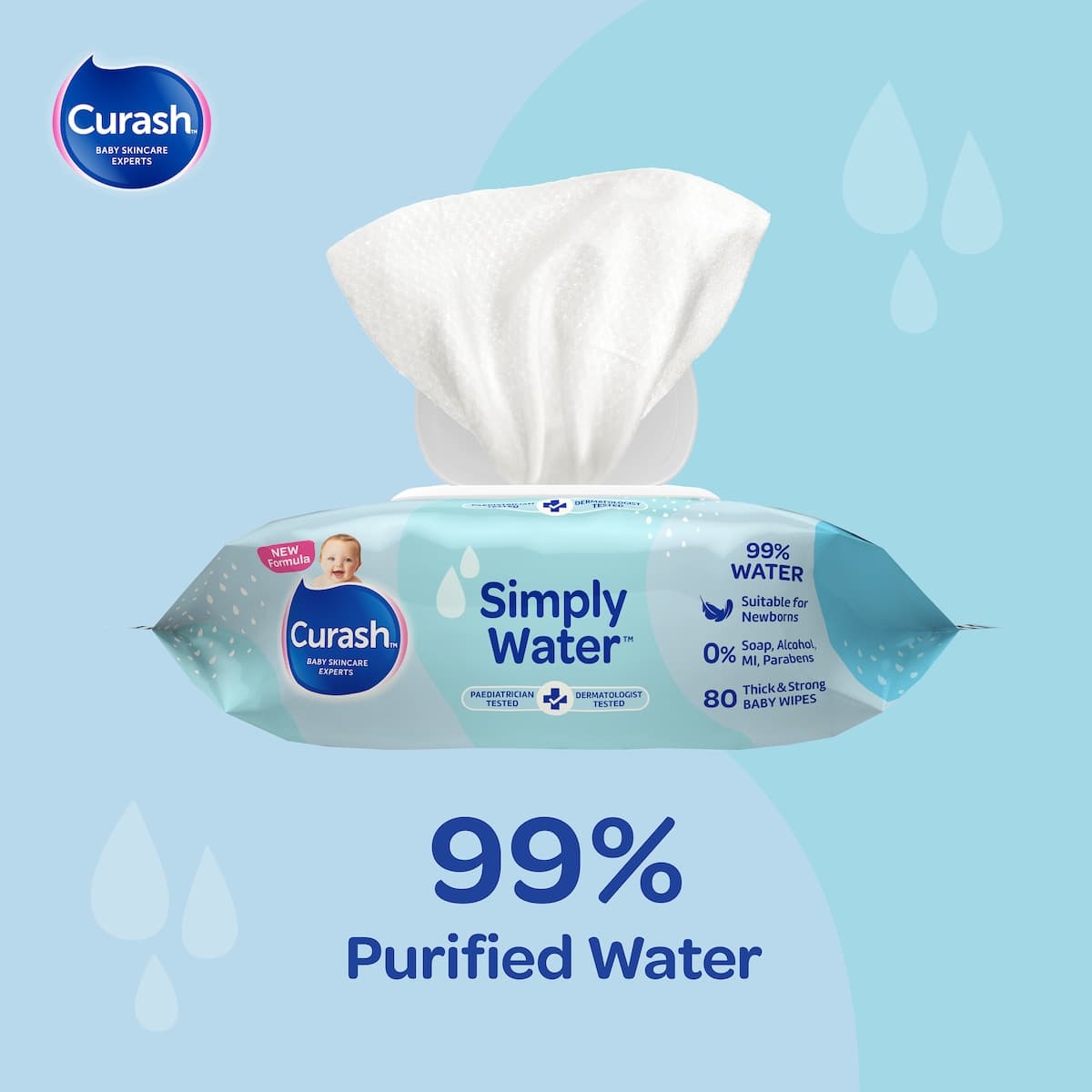 Thumbnail Curash Baby Simply Water 80 Baby Wipes
