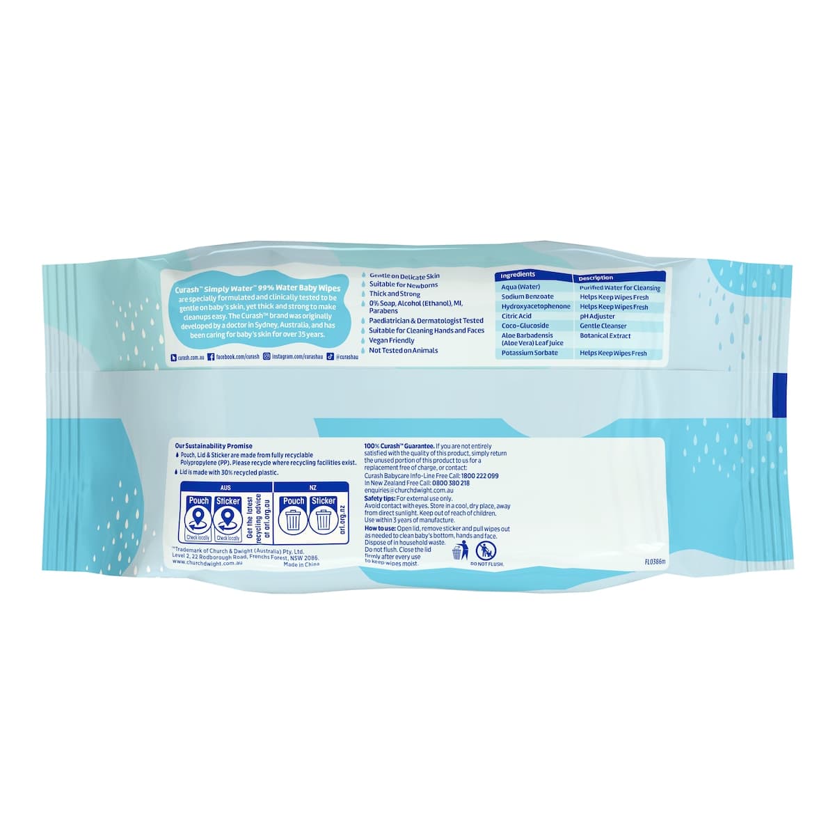 Thumbnail Curash Simply Water Baby Wipes 3 x 80 Pack