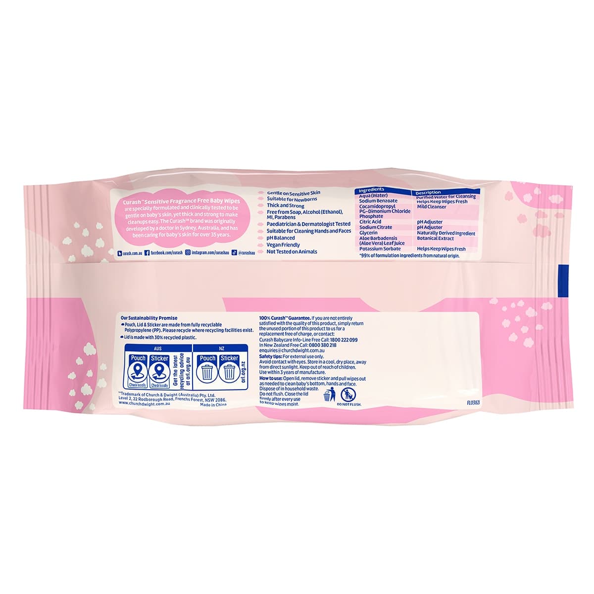 Thumbnail Curash Baby Wipes Fragrance Free 3 x 80 Pack