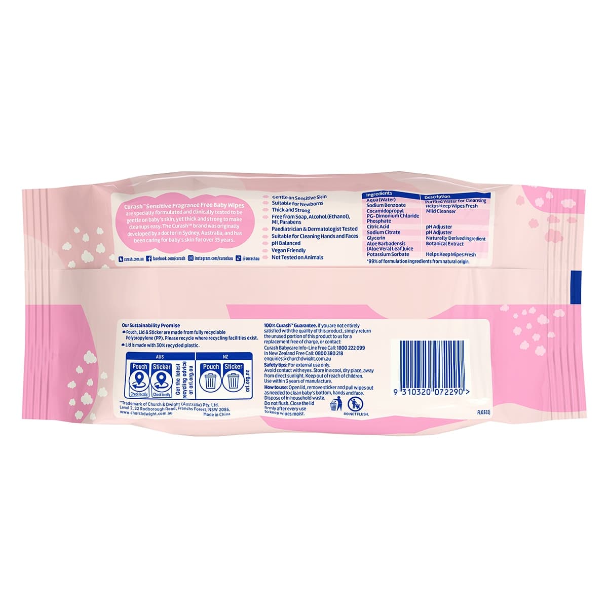 Thumbnail Curash Baby Wipes Fragrance Free 80 Pack