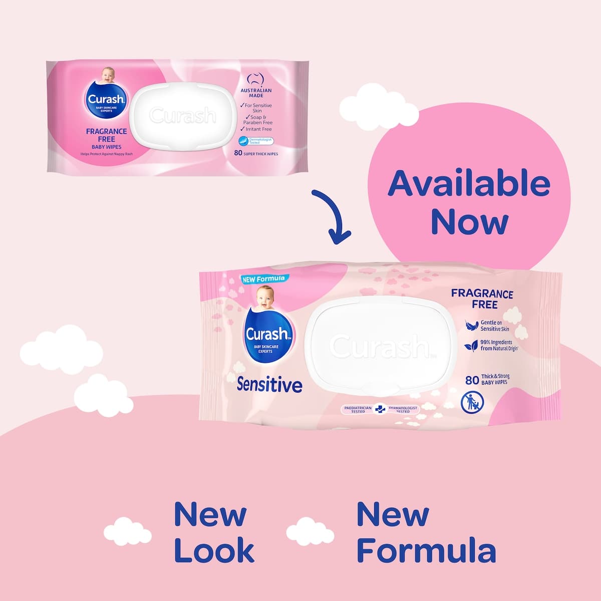 Thumbnail Curash Baby Wipes Fragrance Free 80 Pack