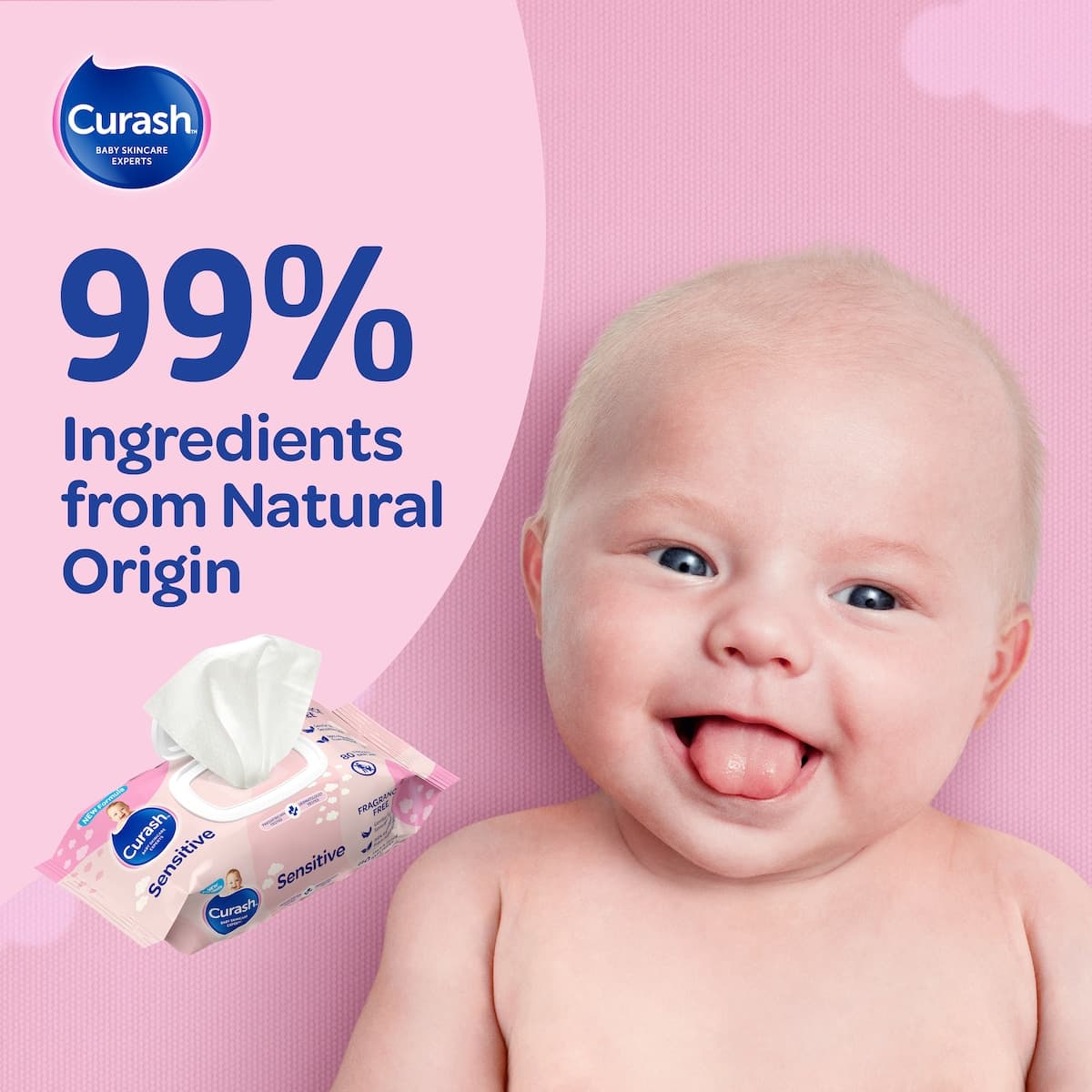 Thumbnail Curash Baby Wipes Fragrance Free 80 Pack