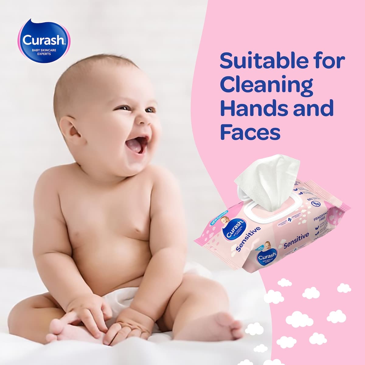 Thumbnail Curash Baby Wipes Fragrance Free 80 Pack