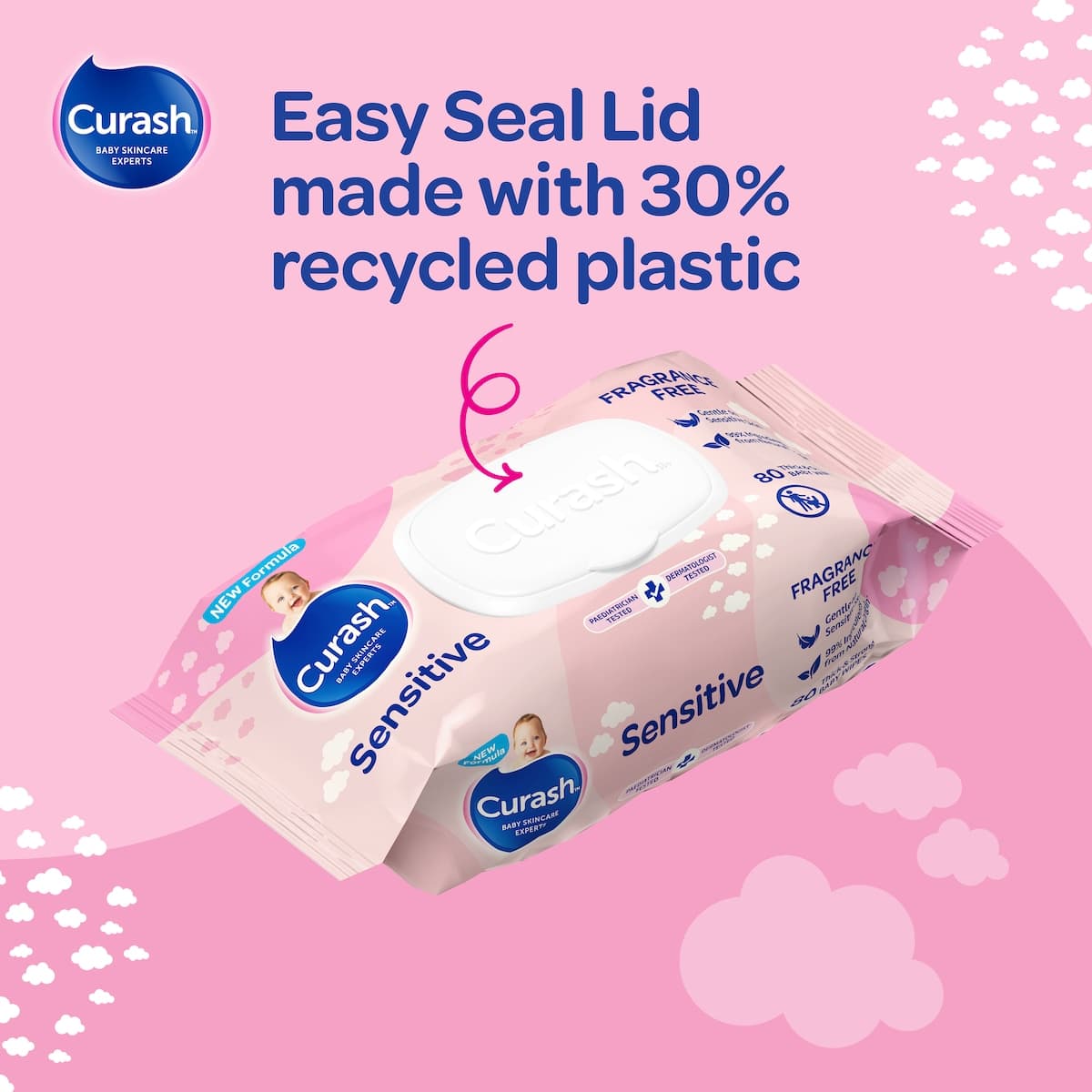 Thumbnail Curash Baby Wipes Fragrance Free 80 Pack