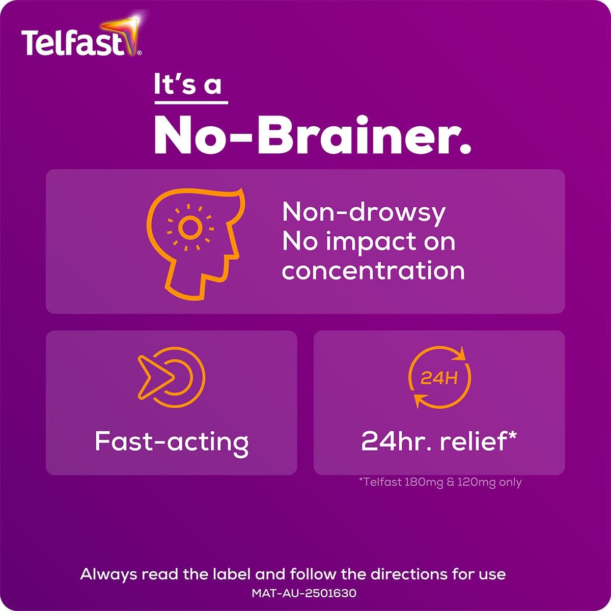 Thumbnail Telfast Allergy & Hayfever Relief 180mg 10 Tablets