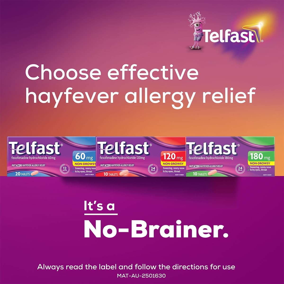 Thumbnail Telfast Allergy & Hayfever Relief 180mg 10 Tablets