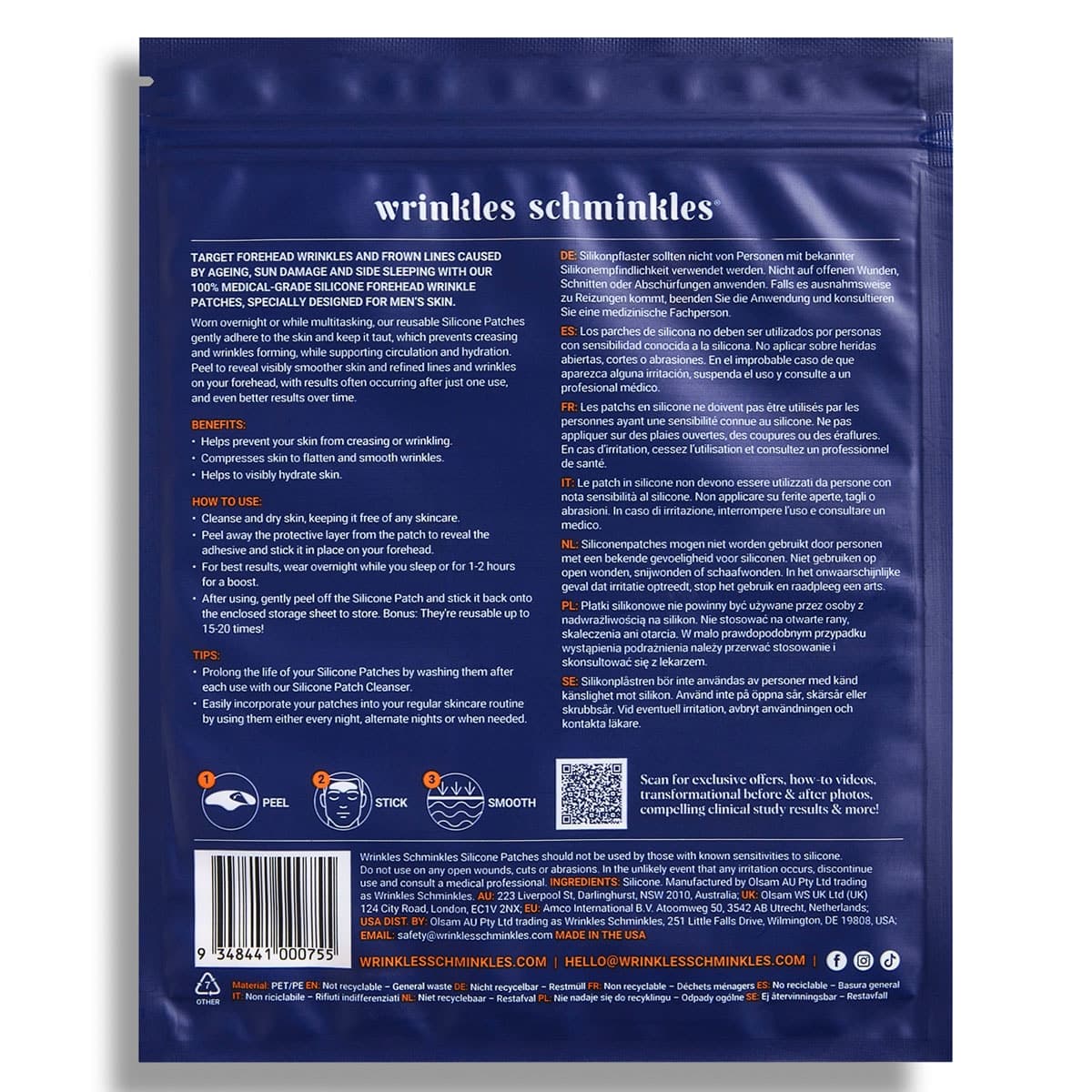 Thumbnail Wrinkles Schminkles Men's Pro Forehead Wrinkle Patches - 2 Pack