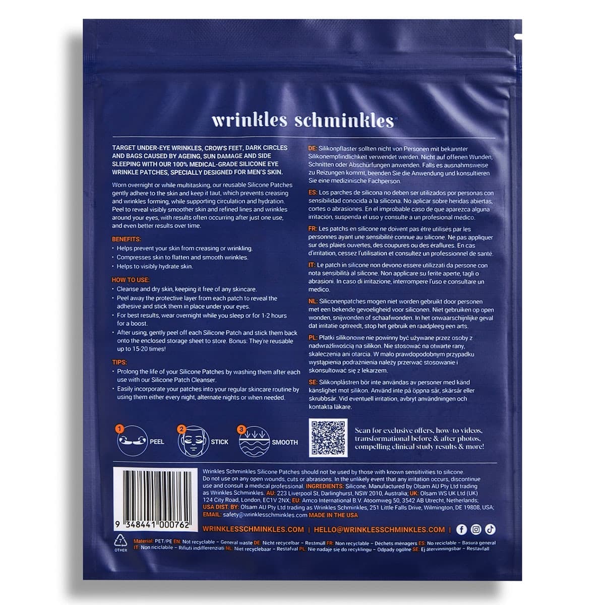 Thumbnail Wrinkles Schminkles Men's Pro Eye Wrinkle Patches - 3 Pairs