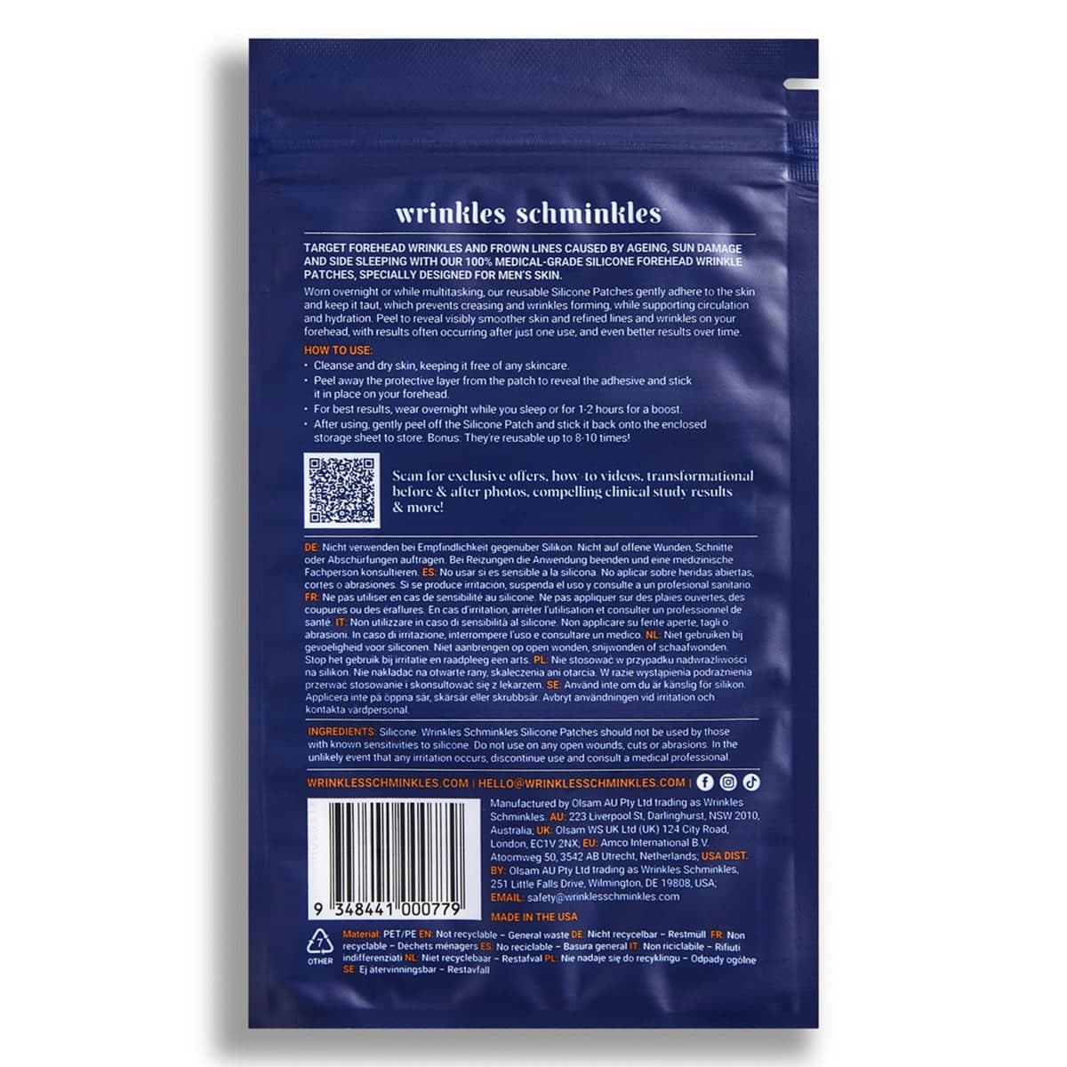 Thumbnail Wrinkles Schminkles Men's Pro Forehead Wrinkle Patch - 1 Pack