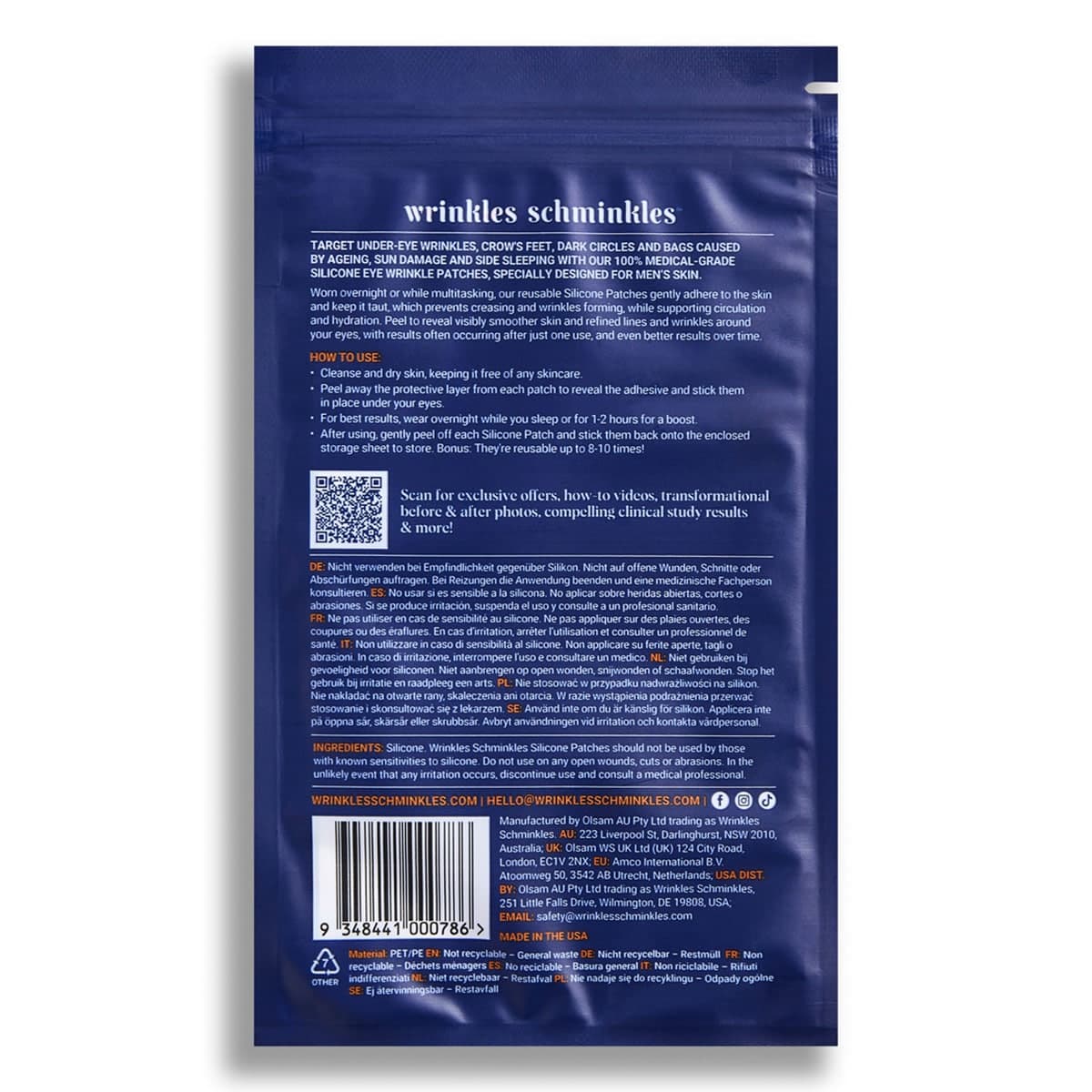Thumbnail Wrinkles Schminkles Men's Pro Eye Wrinkle Patches - 1 Pair