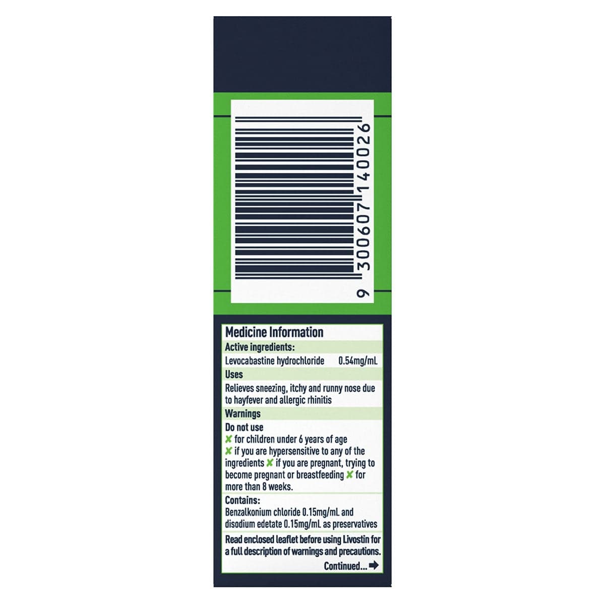 Thumbnail Livostin Allergy Relief Nasal Spray Antihistamine 10ml