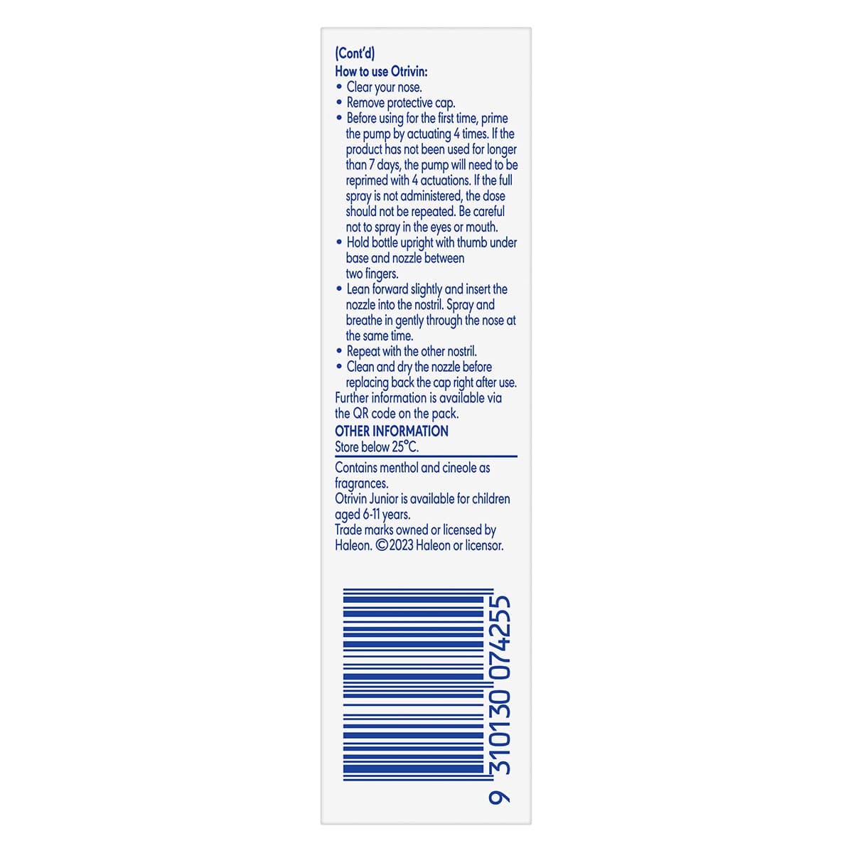 Thumbnail Otrivin Adult Nasal Spray Menthol Measured Dose 10ml