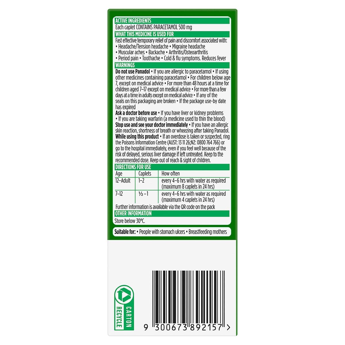 Thumbnail Panadol Optizorb Pain Relief 48 Caplets