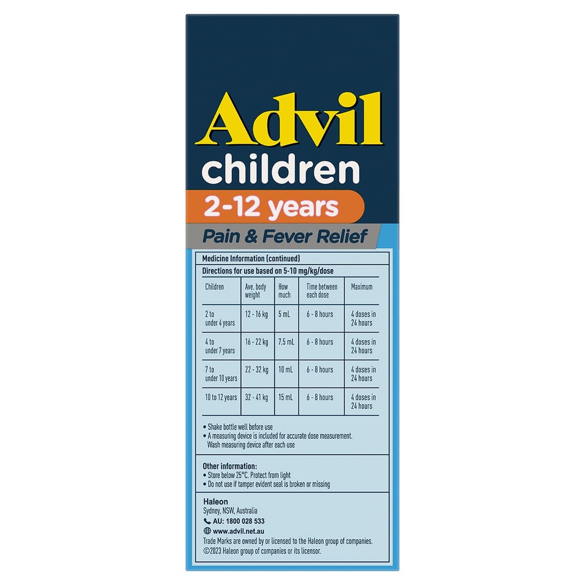 Thumbnail Advil Children 2 - 12 Years Pain & Fever Relief 200ml