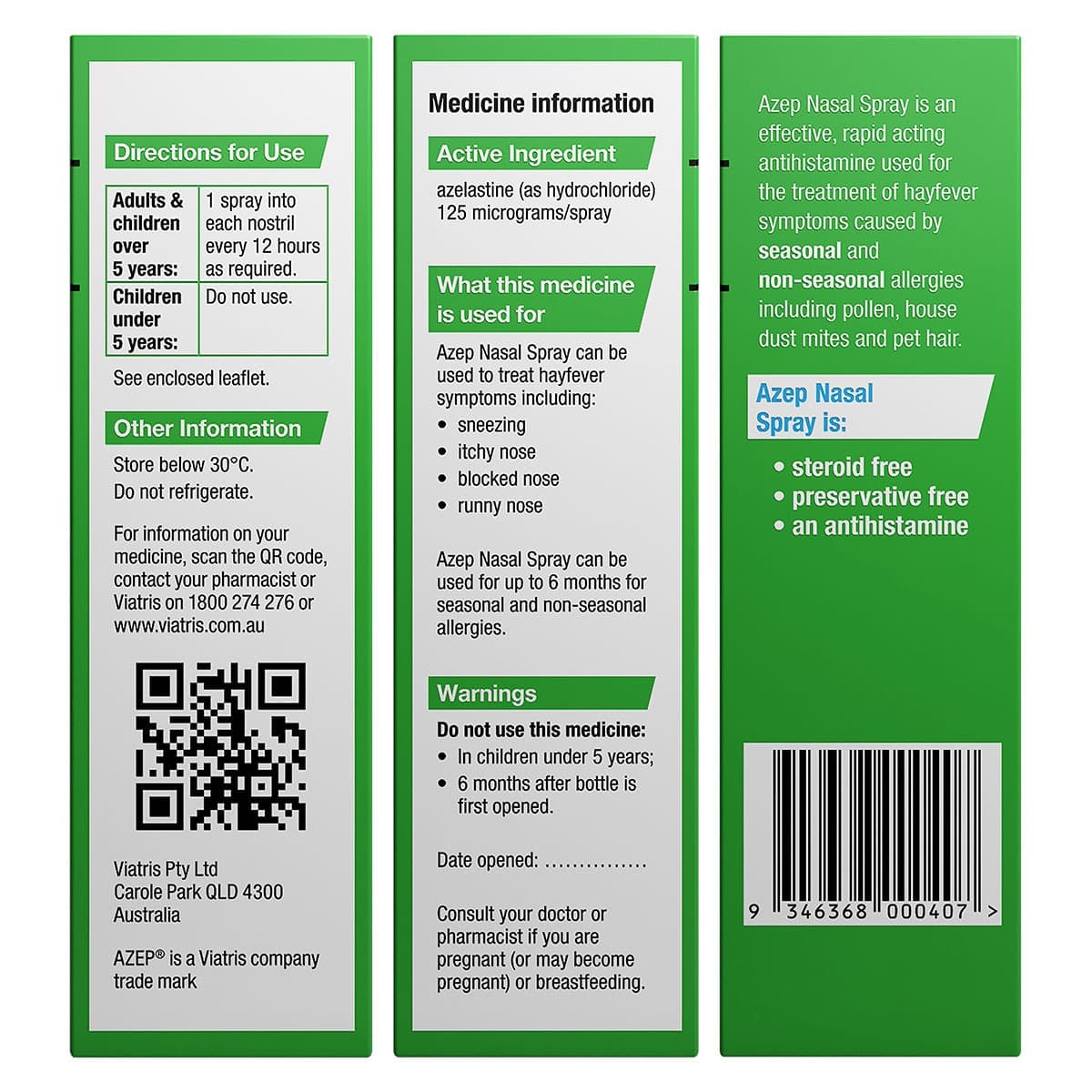 Thumbnail Azep Hayfever Relief Nasal Spray 20ml