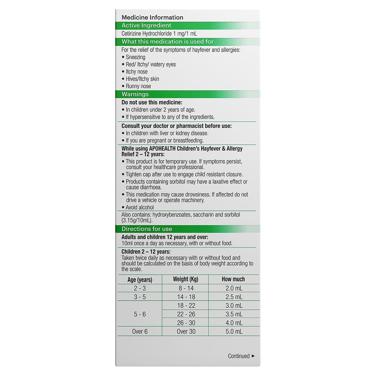 Thumbnail APOHEALTH Children's Hayfever & Allergy Relief 200ml
