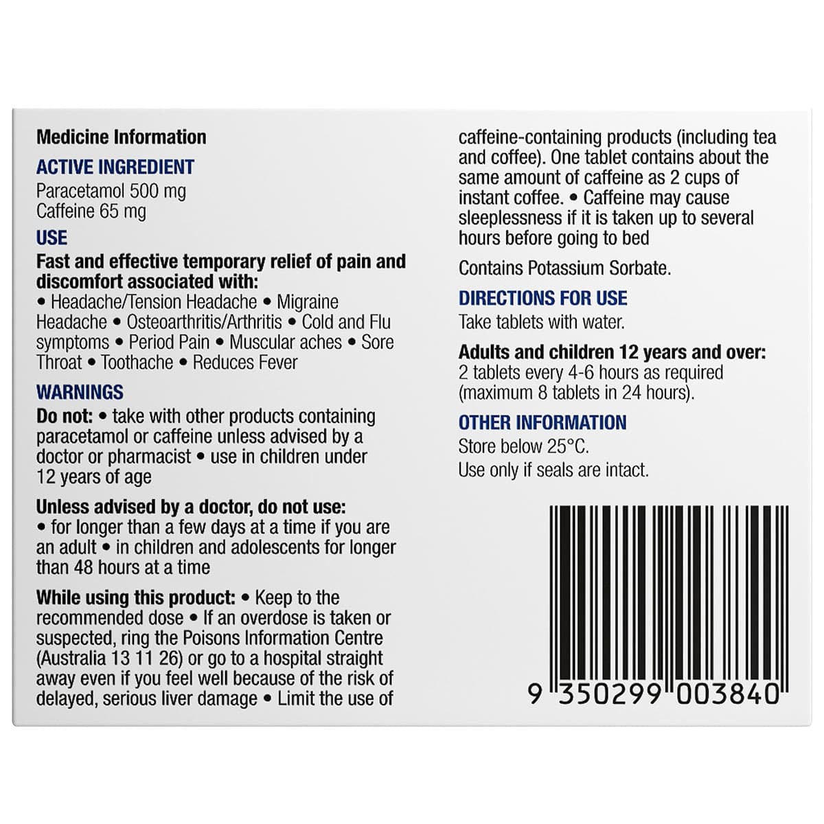 Thumbnail Chemists Own Paracetamol Extra 40 Tablets