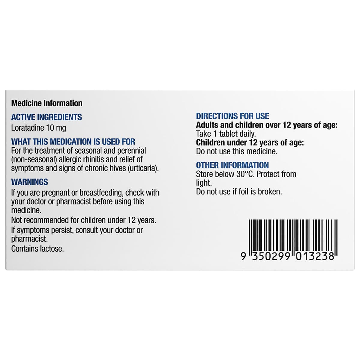Thumbnail Chemists Own Loratadine 10mg 50 Tablets