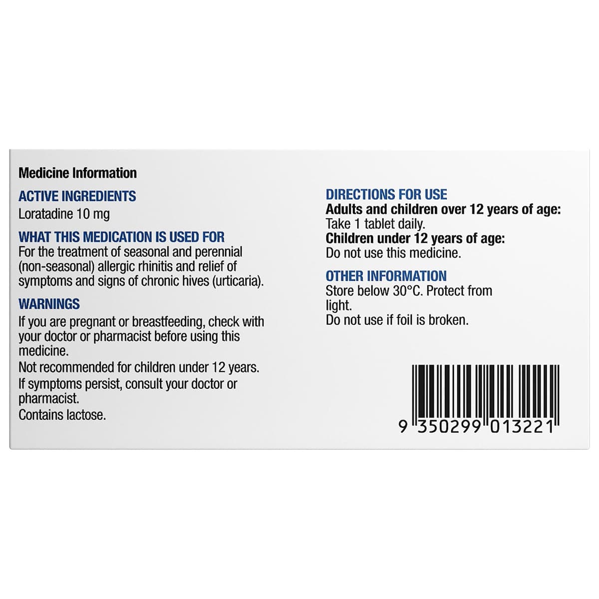 Thumbnail Chemists Own Loratadine 10mg 30 Tablets