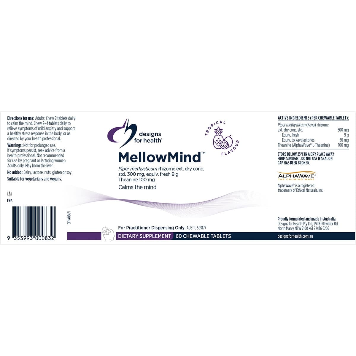 Thumbnail Designs For Health MellowMind 60 Chewable Tablets
