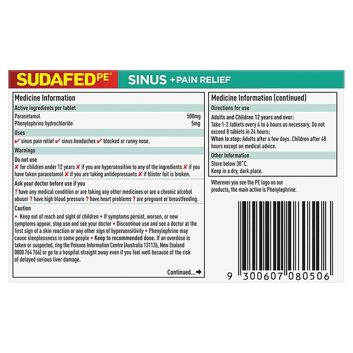 Thumbnail Sudafed PE Sinus & Pain 16 Tablets