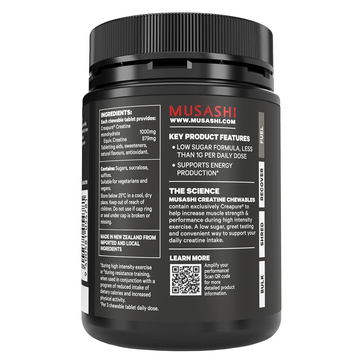 Thumbnail Musashi Creatine Chewables Berry 60 Tablets
