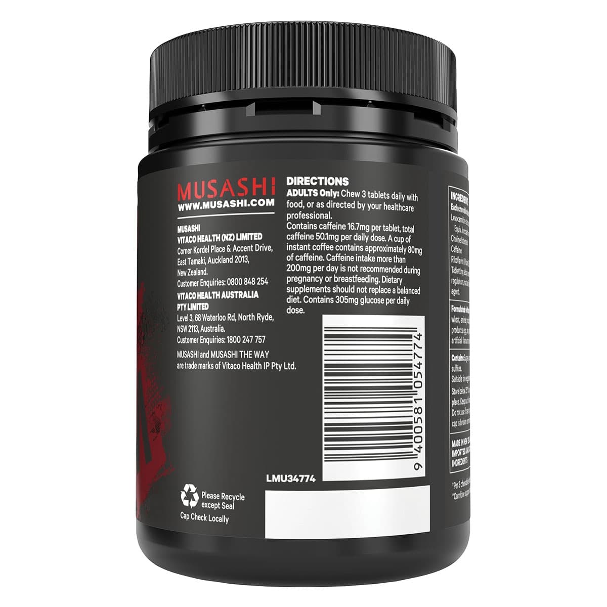 Thumbnail Musashi Shred Chewables Sour Punch 54 Tablets