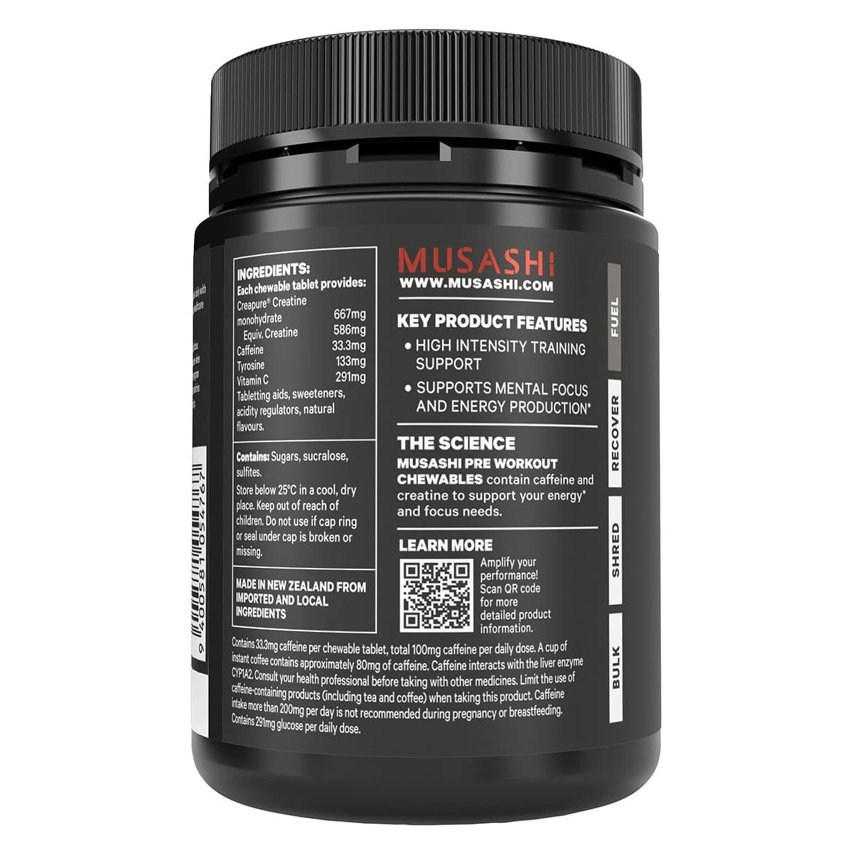Thumbnail Musashi Pre-Workout Chewables Fruit Crush 60 Tablets