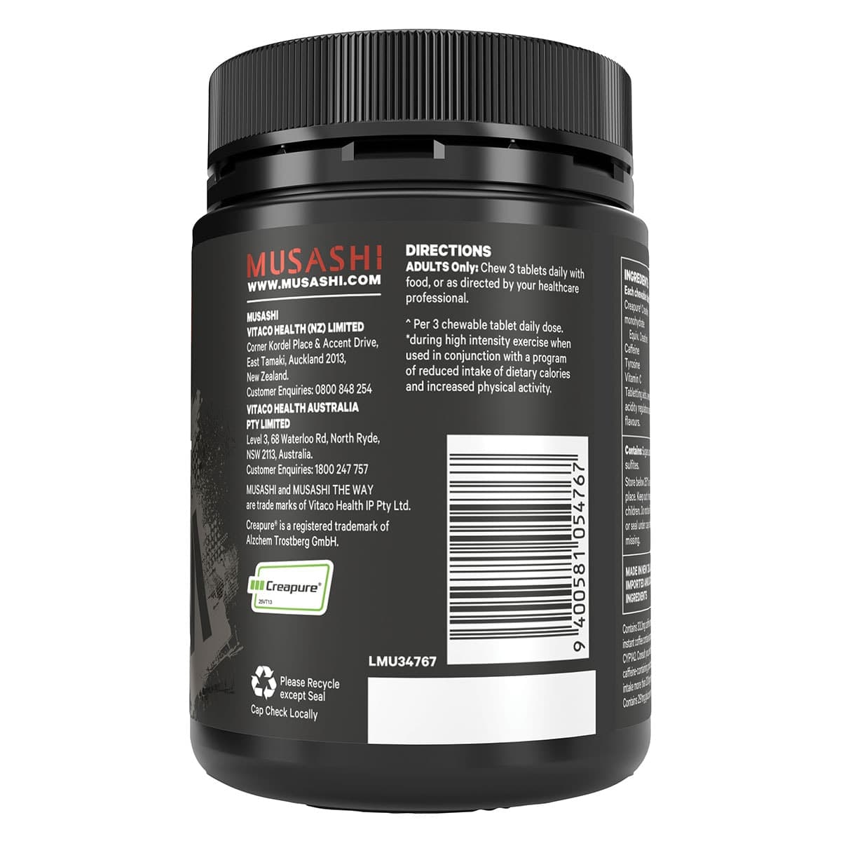 Thumbnail Musashi Pre-Workout Chewables Fruit Crush 60 Tablets