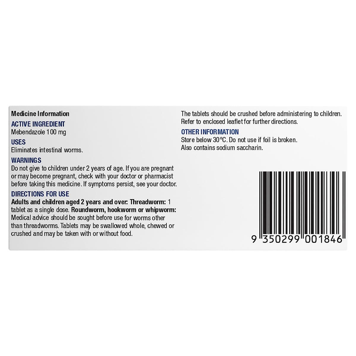 Thumbnail Chemists Own De Worm 6 Chewable Tablets