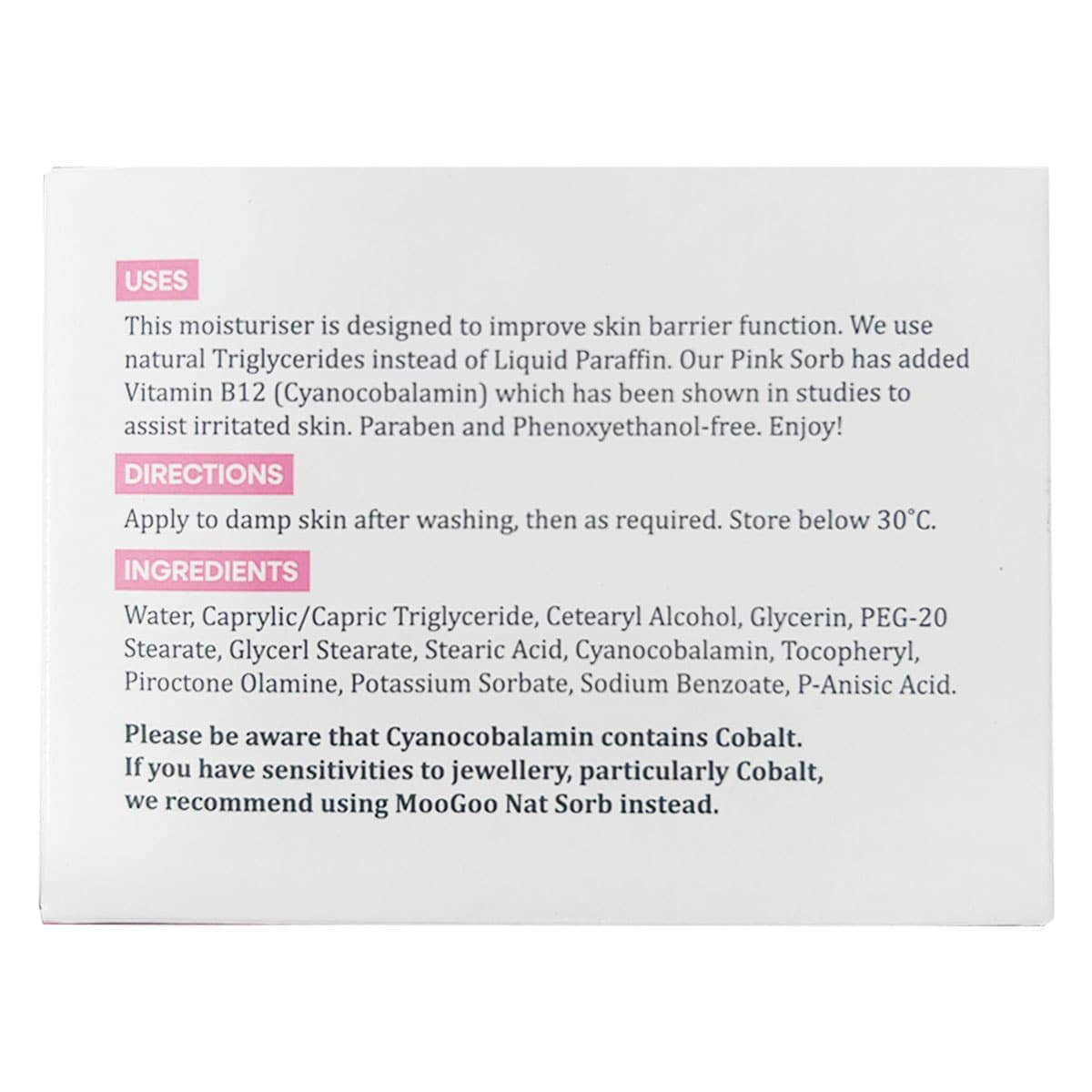 Thumbnail Moogoo Pink Sorb Minimalist Moisturiser + B12 200g