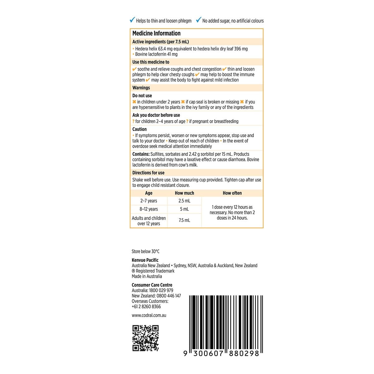 Thumbnail Codral Kids Chesty Cough + Immunity Support Liquid 200mL