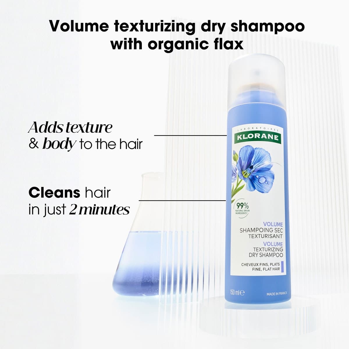 Thumbnail Klorane Volumising Dry Shampoo with Organic Flax 150mL