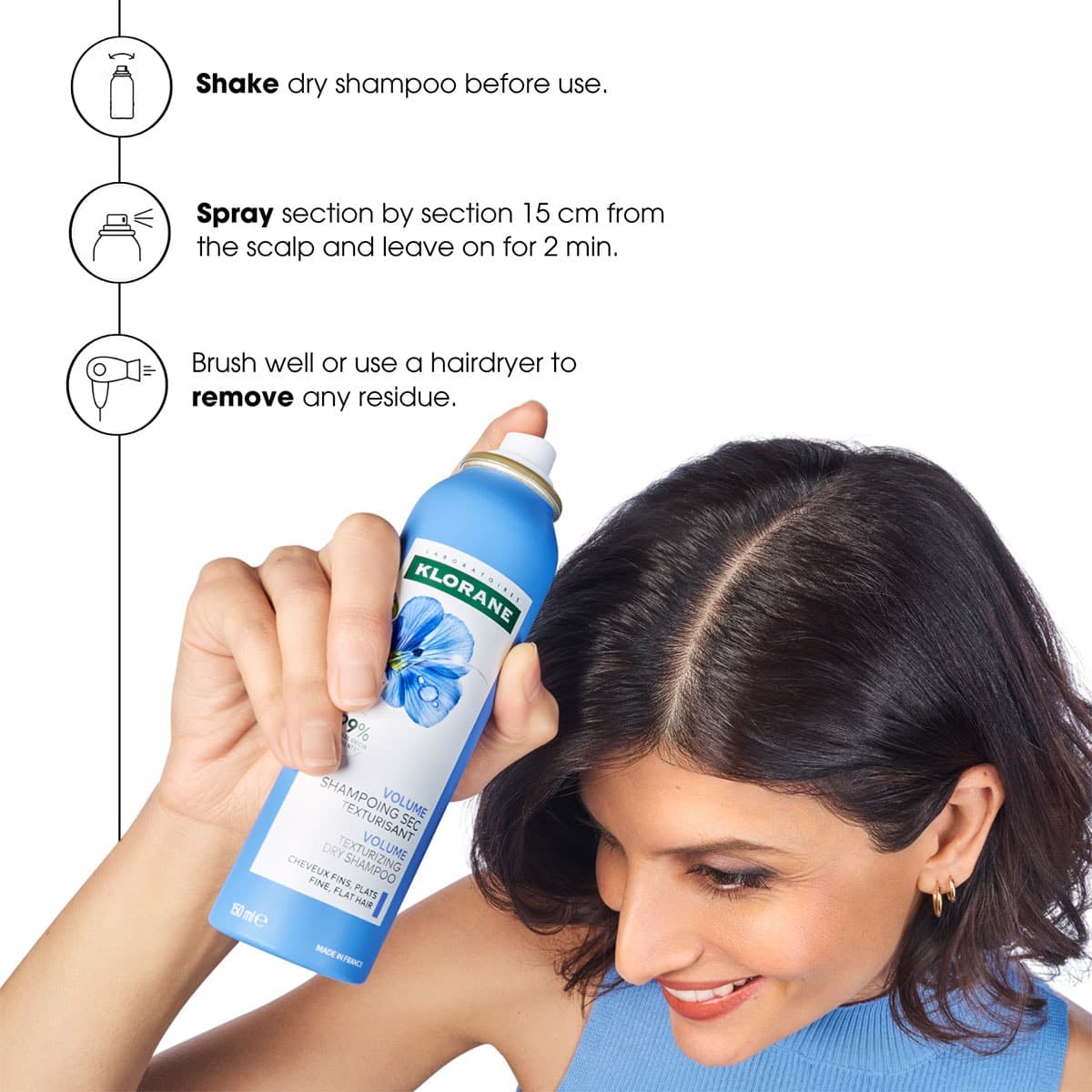 Thumbnail Klorane Volumising Dry Shampoo with Organic Flax 150mL