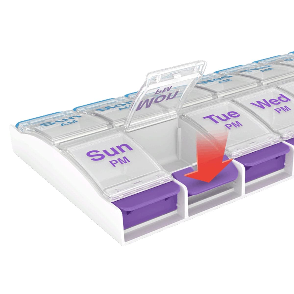Thumbnail Ezy Dose Pill Planner AM/PM 7 Day Push Button 1 Pack