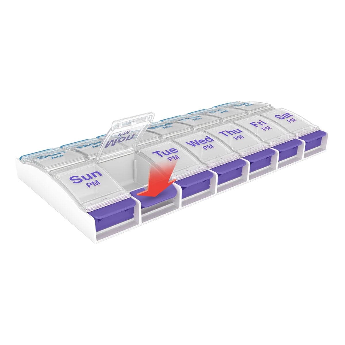 Thumbnail Ezy Dose Pill Planner AM/PM 7 Day Push Button 1 Pack