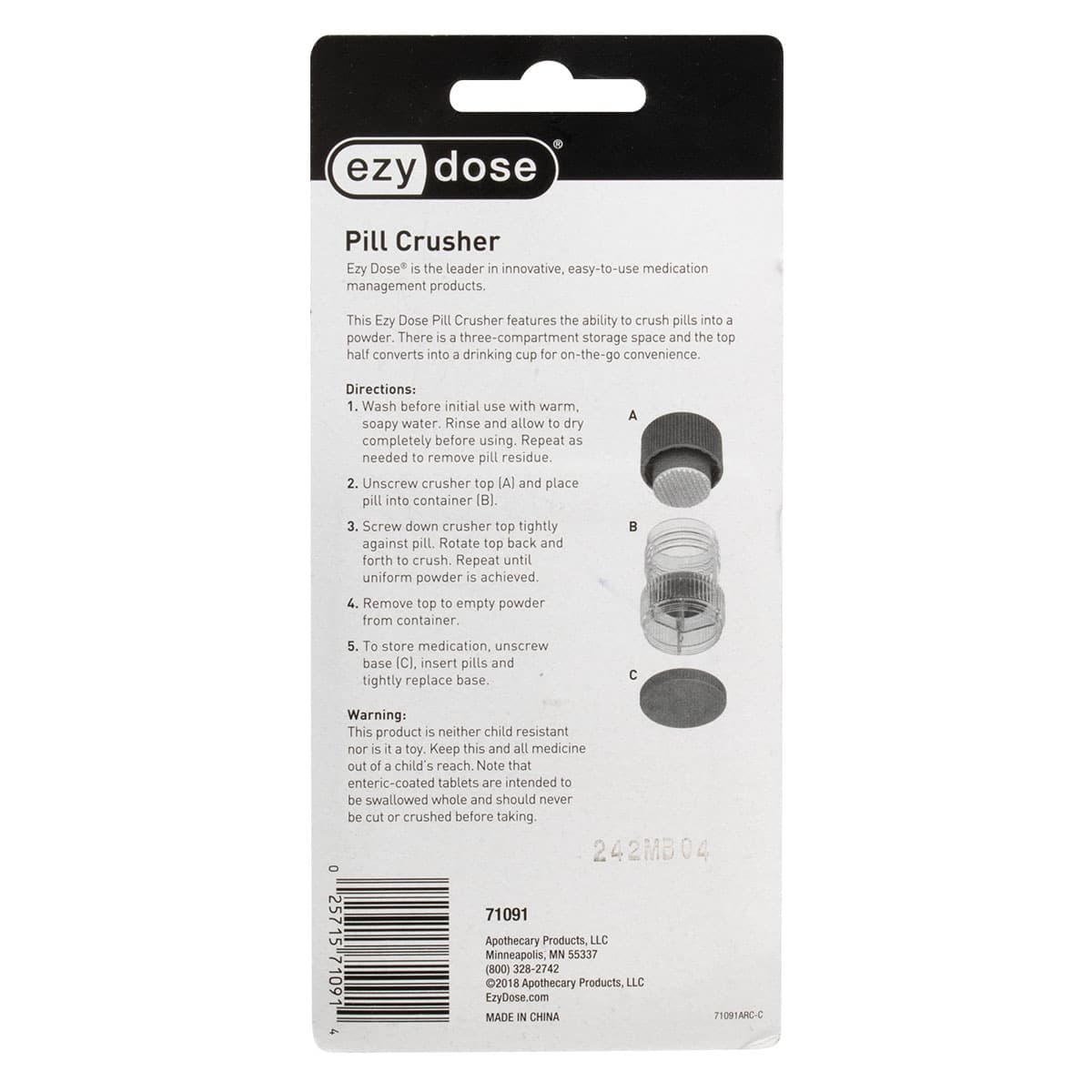 Thumbnail Ezy Dose Tablet Crusher with Container 1 Pack (Assorted Colours)