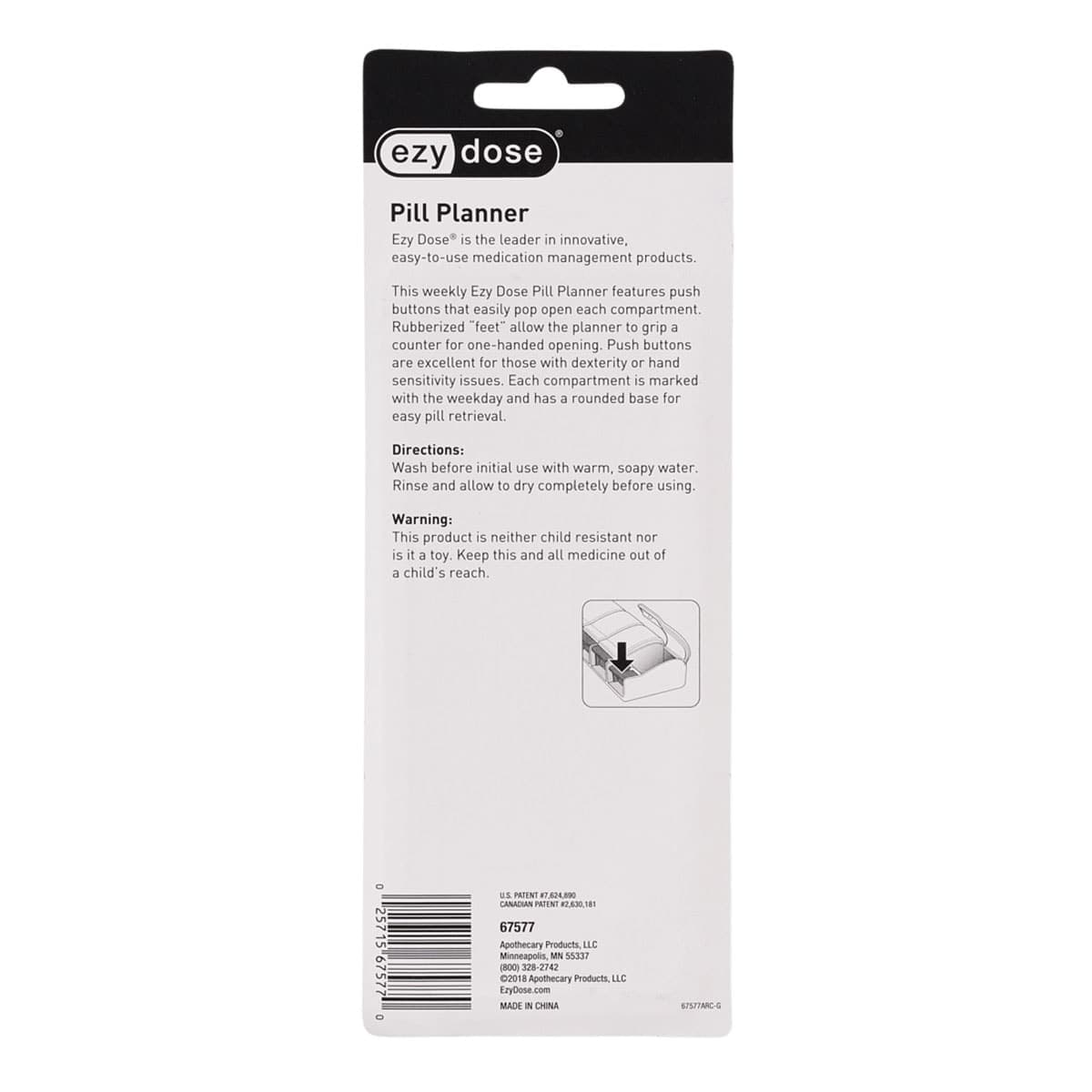 Thumbnail Ezy Dose Push Button 7 Day Medium 1 Pack
