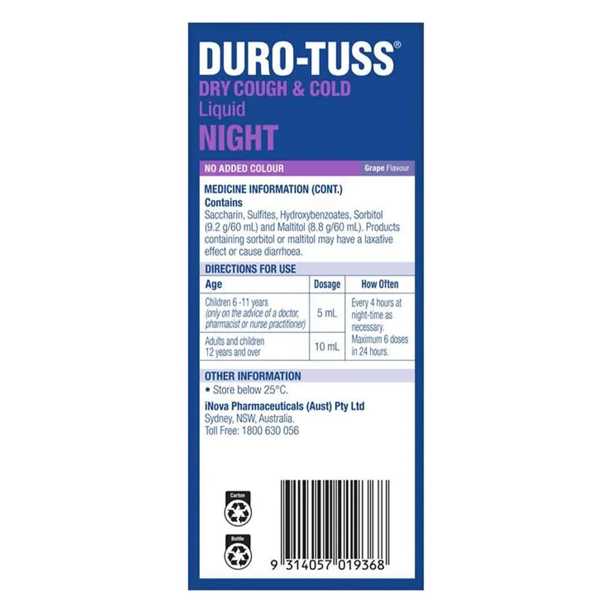 Thumbnail Duro-Tuss Dry Cough & Cold Liquid Night 200ml