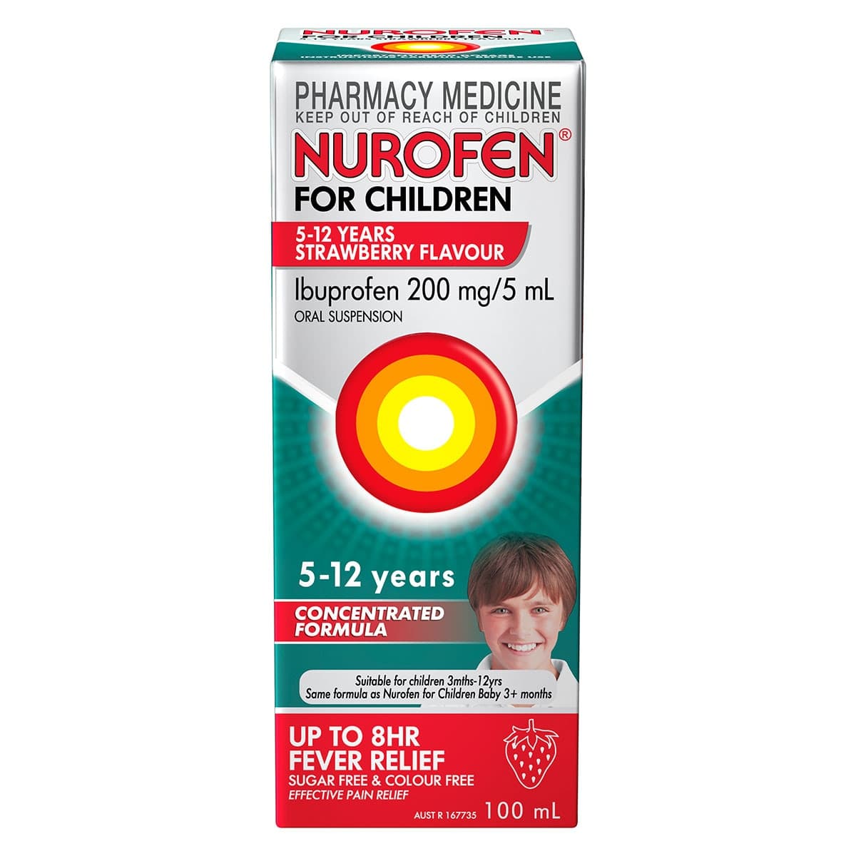 Thumbnail Nurofen for Children 5 - 12 Years Pain & Fever Relief Strawberry 100ml