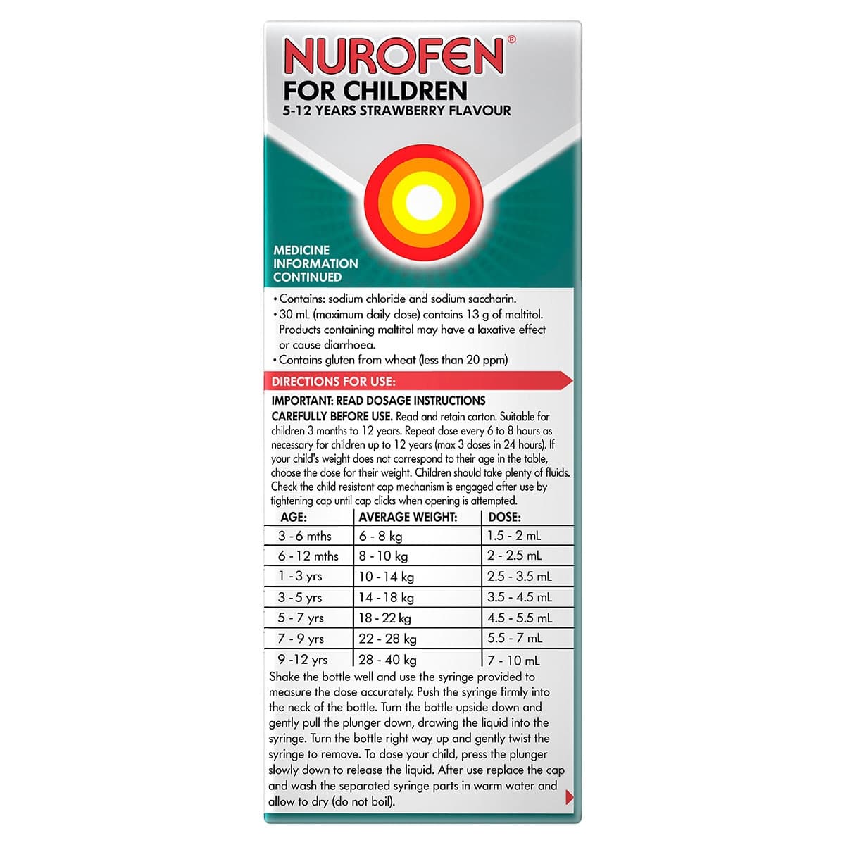 Thumbnail Nurofen for Children 5 - 12 Years Pain & Fever Relief Strawberry 100ml