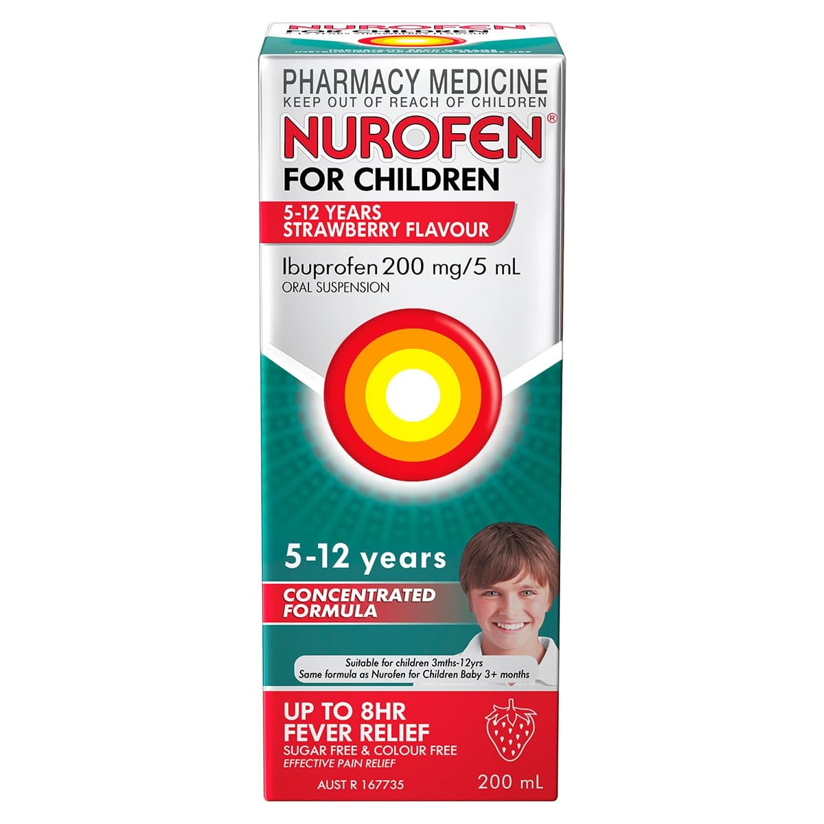 Thumbnail Nurofen for Children 5 - 12 Years Pain & Fever Relief Strawberry 200ml