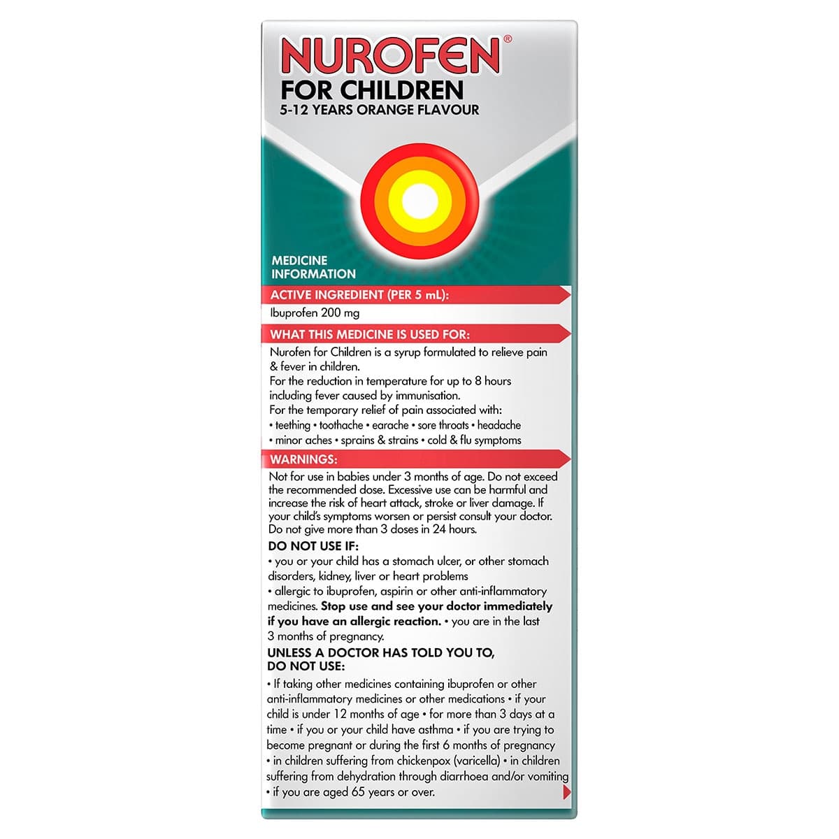Thumbnail Nurofen for Children 5 - 12 Years Pain & Fever Relief Orange 200ml