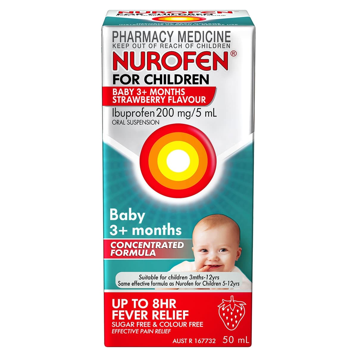 Thumbnail Nurofen Baby 3 Months+ Pain & Fever Relief Strawberry 50ml