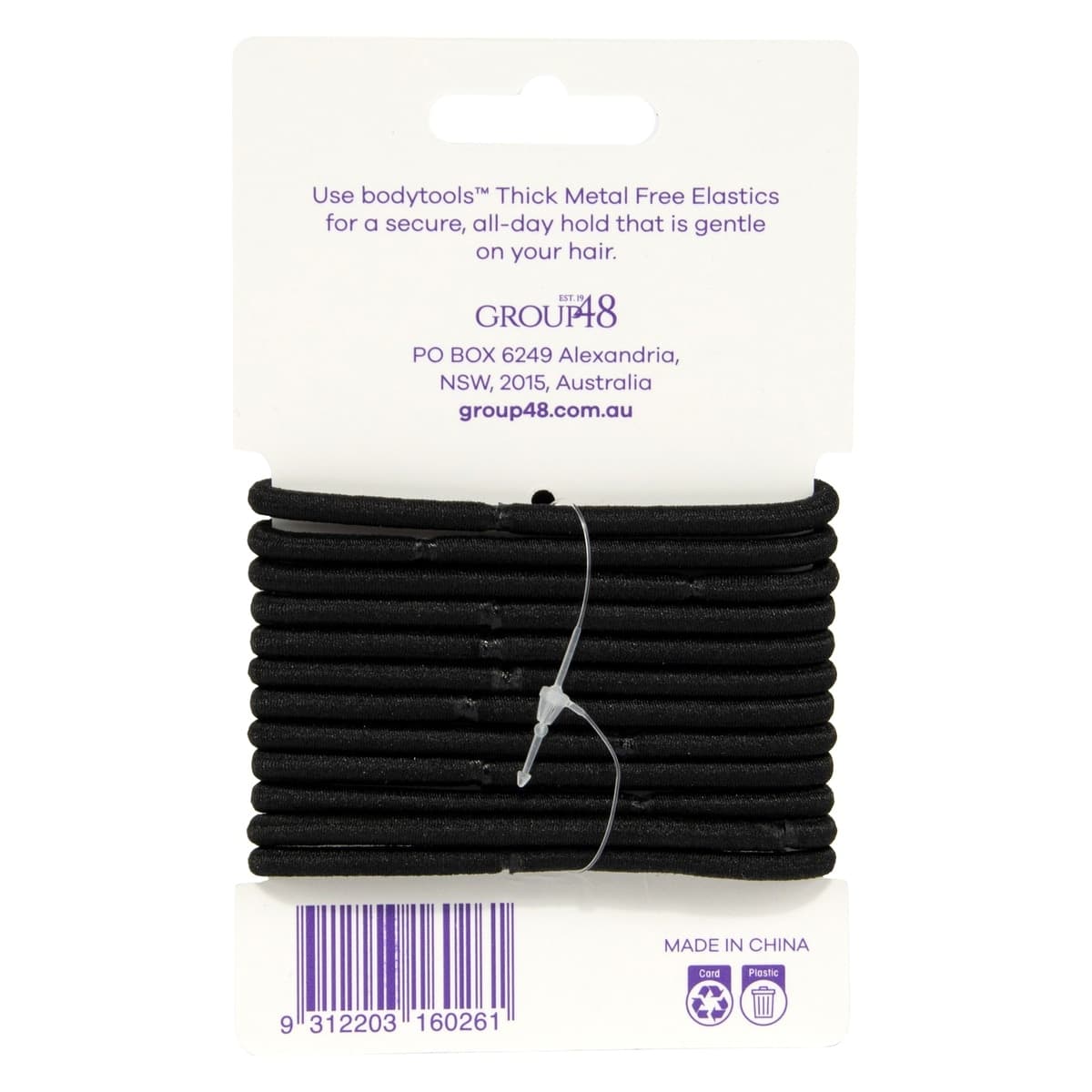 Thumbnail Bodytools Metal Free Thick Hair Elactics Black 12 Pack