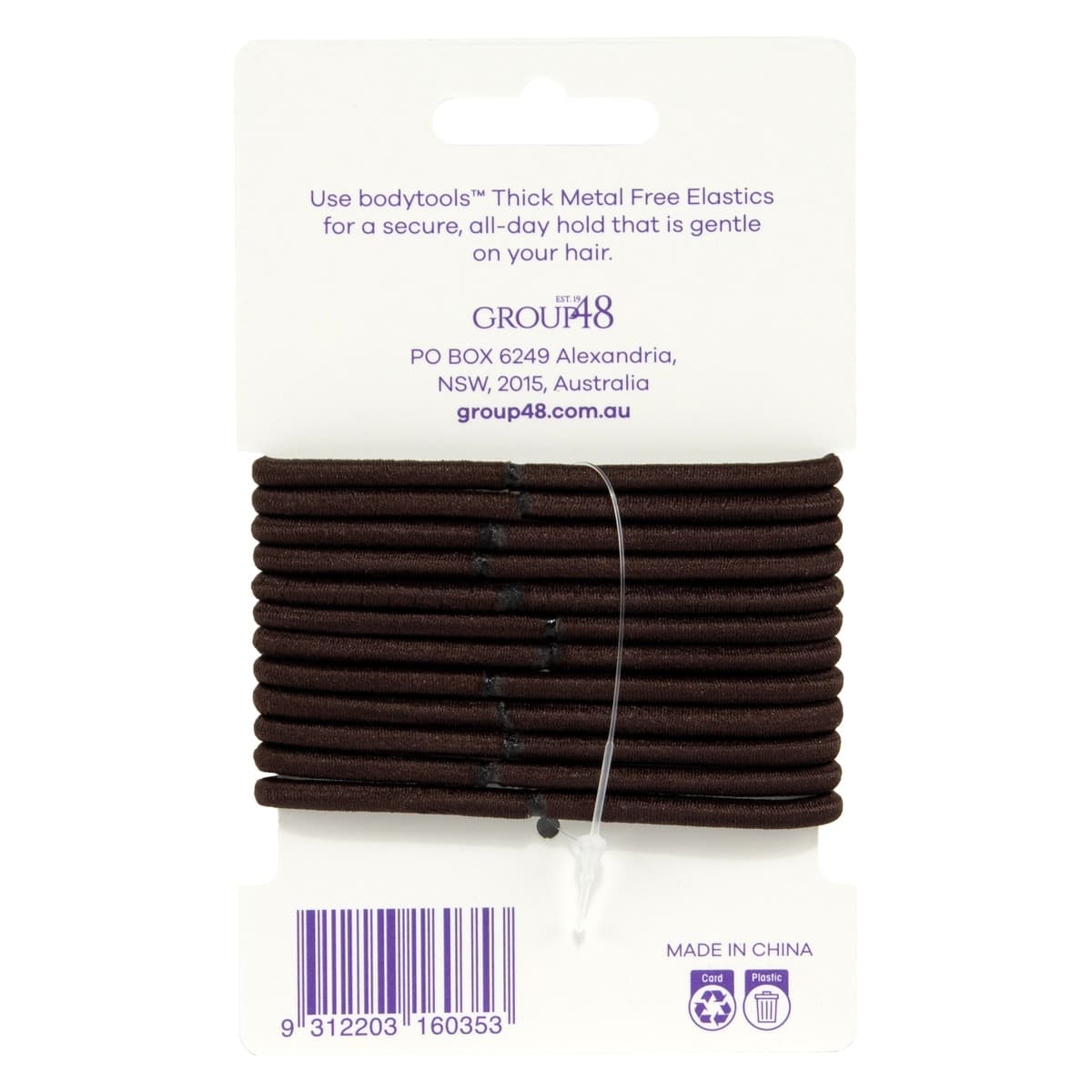 Thumbnail Bodytools Metal Free Thick Hair Elactics Brown 12 Pack