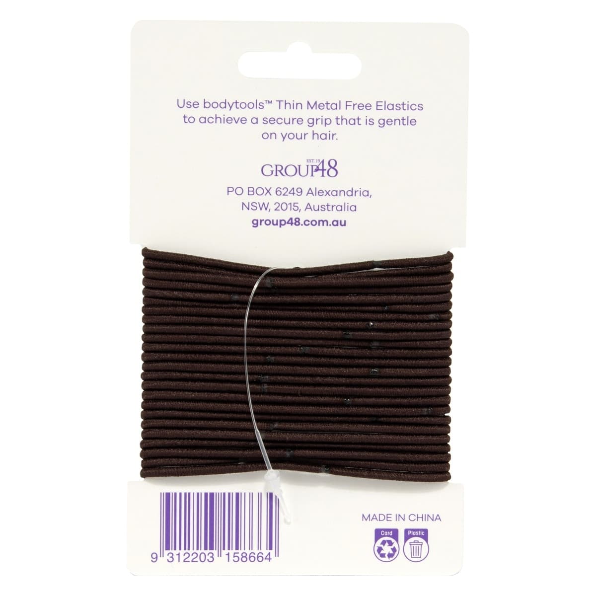 Thumbnail Bodytools Metal Free Thin Hair Elastics Brown 24 Pack
